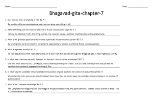 Bhagavad Gita Chapter 7 Worksheet