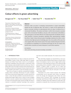 Color Effects in Green Advertising: Consumer Perceptions & Persuasion