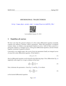 Orthogonal Trajectories: Differential Equations