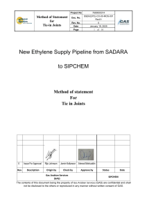 Tie-in Joints Method Statement: Ethylene Pipeline Project