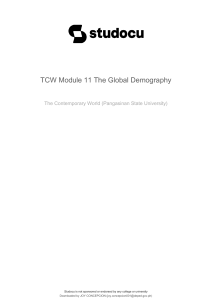 Global Demography Study Guide