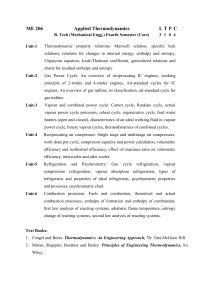 Applied Thermodynamics Course Syllabus