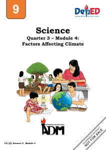 Factors Affecting Climate: Science Module for Grade 9