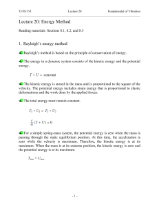 Energy Methods in Vibration Analysis