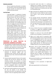 Learning Outcome Assessment Principles