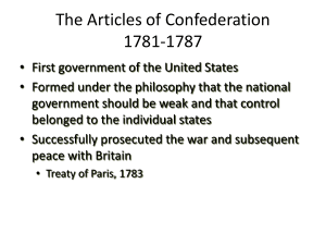 Articles of Confederation: US Government 1781-1787