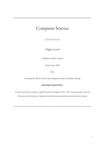 Machine Learning Processing Unit Effectiveness