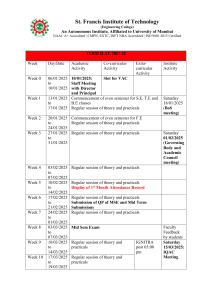 St. Francis Institute of Technology Academic Calendar 2024-25