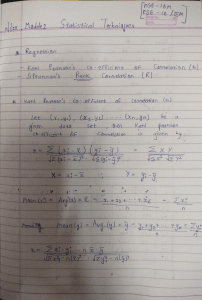 Statistical Techniques: Correlation & Regression Notes