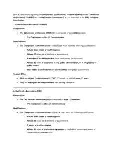Philippine Constitution: COMELEC, CSC, COA Details