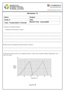 Grade 9 Biology Worksheet: Transportation in Animals