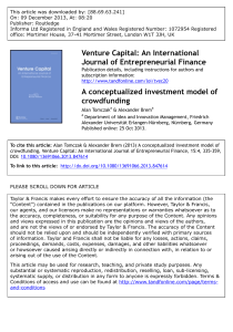 Crowdfunding Investment Model: Venture Capital Journal Article