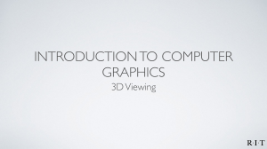 3D Viewing in Computer Graphics