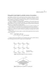 Earthwork Volume Calculation Using Grid Spot Heights