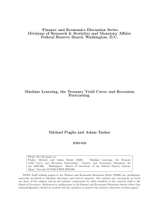 Machine Learning & Recession Forecasting with Treasury Yield Curve