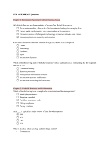 ITM 102 Kahoot Questions: Information Systems & E-Business