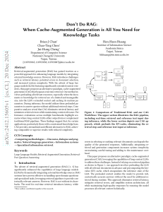 Cache-Augmented Generation for Knowledge Tasks