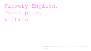 Flowery English & Descriptive Writing Presentation