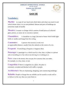 Unit 4 Vocabulary List: Architecture & Transport Terms