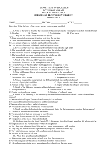 Science Test: Climate & Weather for High School