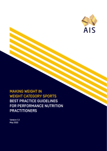 Weight Making in Sports: Best Practice Guidelines