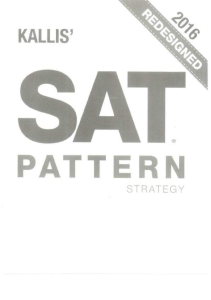 Kallis' SAT Pattern Strategy Textbook