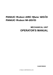 FANUC Robot Operator's Manual: ARC Mate 120iD & M-20iD