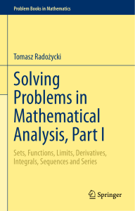 Solving Problems in Mathematical Analysis, Part I