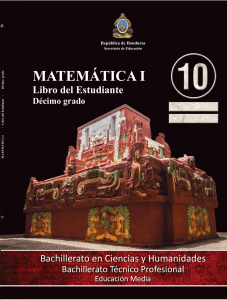 Matemática I - Libro de Texto 10mo Grado Honduras