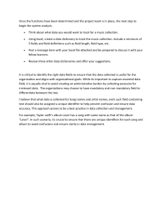 Music Data Dictionary Creation with Excel