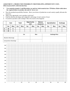 PPF, Opportunity Cost, Specialization Assignment