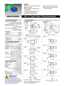 3362 Trimpot Trimming Potentiometer Datasheet