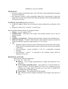 Solid Fuel Chemical Calculations