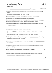 English Vocabulary Quiz: Clothing & Appearance