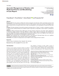 Ayurvedic Sciatica Treatment: Case Report