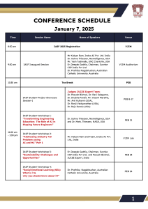 Conference Schedule: January 7, 2025