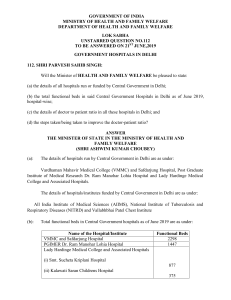 Delhi Government Hospitals Data June 2019