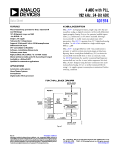 AD1974 Data Sheet: 4 ADC with PLL, 192 kHz, 24-Bit