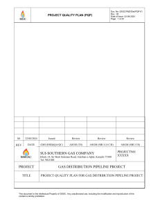 Gas Pipeline Project Quality Plan