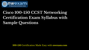 Cisco 100-150 CCST Networking Exam Syllabus & Sample Questions