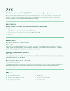 Accountant Resume: GAAP, Tax, Financial Statements