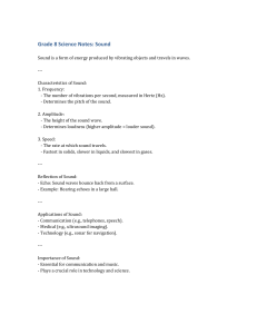 Grade 8 Science Notes: Sound