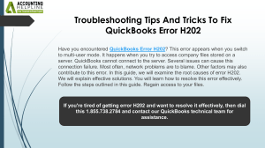 Fix QuickBooks Error H202: Troubleshooting Guide