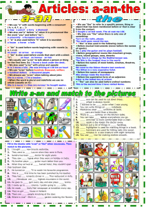 English Articles: A, An, The Worksheet