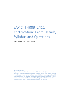 SAP C_THR89_2411 Exam Guide: Details, Syllabus, Questions