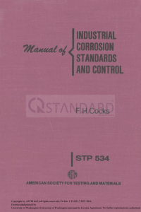 Industrial Corrosion Standards & Control Manual