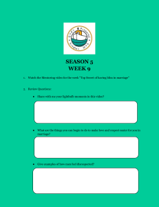 Marriage Mentoring Worksheet: Season 5, Week 9