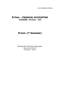 Financial Accounting Course Material for B.Com Students