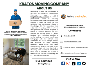 Kratos Moving Company: Moving & Storage in Vaughan