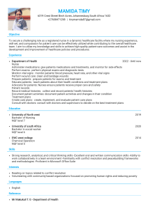 Mamida Timy - Registered Nurse Resume